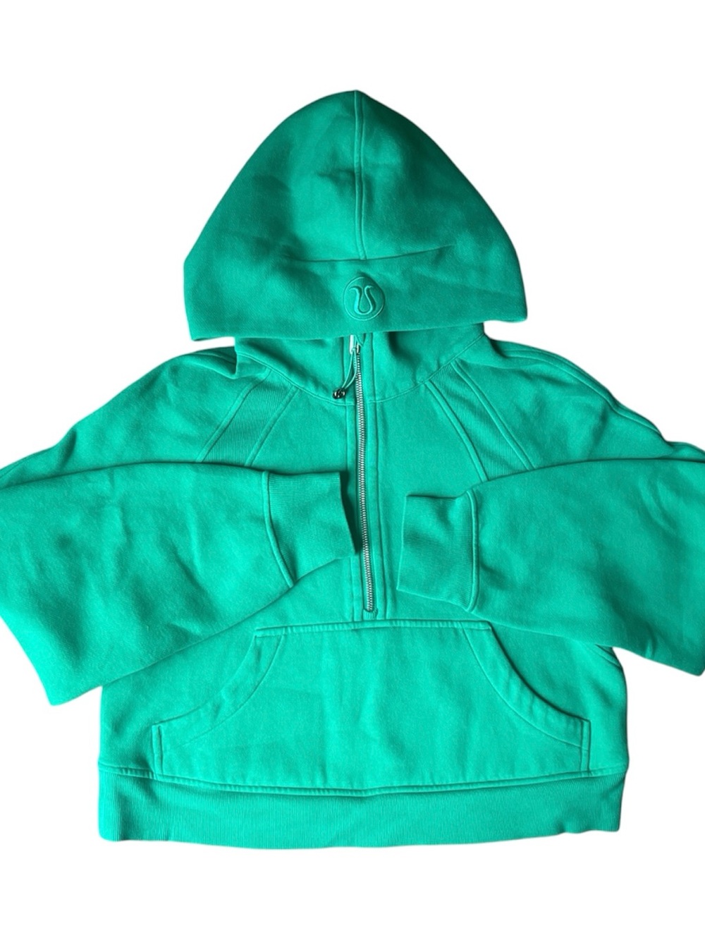 Lululemon Scuba Oversized Half-Zip Hoodie Sweatshirt Fleece Kelly Green Sz XS/S